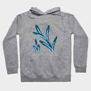 Blue leaves trees branches art Hoodie